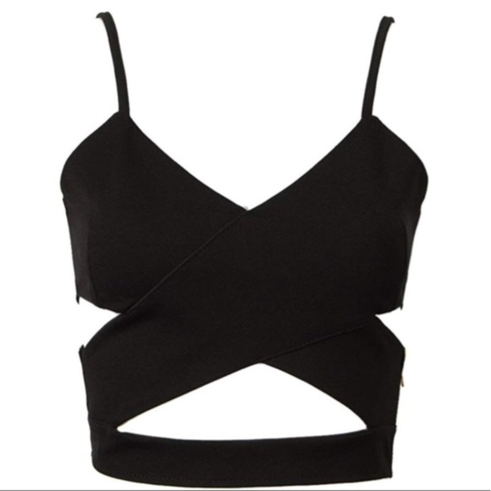 Choices Black Cut Out Cropped Vest l SZ L (4) NWOT - Picture 2 of 8